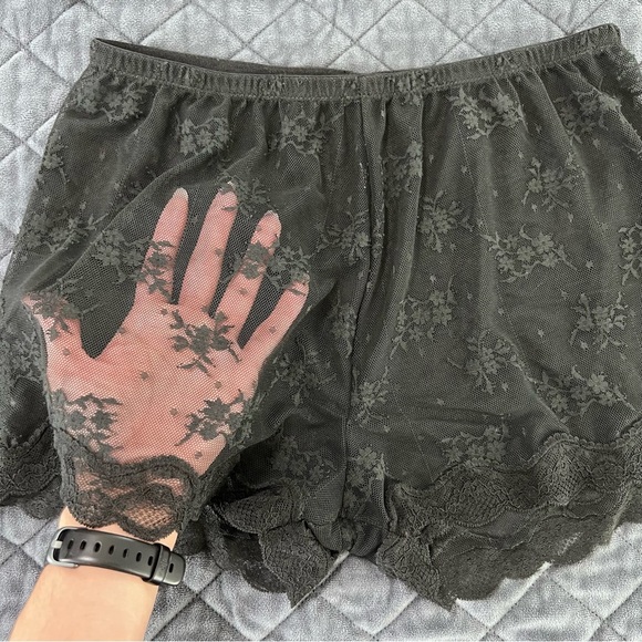 Women’s medium cami set sheer pj set lingerie black lace pajamas W - Picture 4 of 8